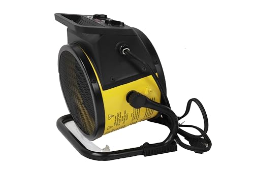 Dura Heat EUH1465 Electric Forced Air Heater with Pivoting Base 5,120 BTU, Yellow, 8.5" Height (Pack of 8) - size: 8.5" Height (Pack of 8)