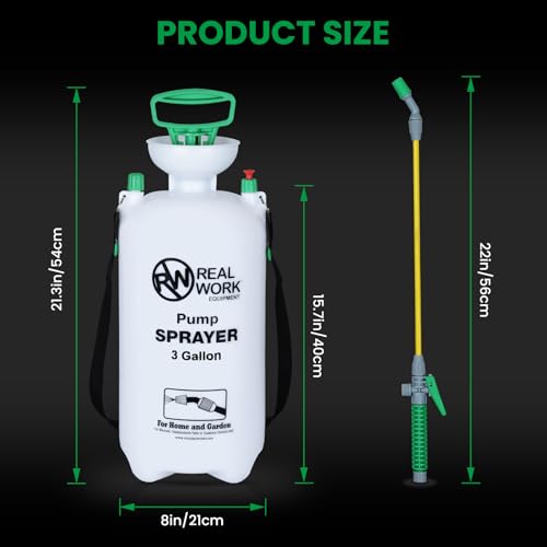 REALWORK 3-Gallon Handheld Tank Sprayer with Carry Handle and Shoulder Strap for Pests & Weeds, Watering Garden, and Spraying Plants, in Translucent White - size: 3 gallon
