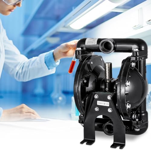 VEVOR Air-Operated Double Diaphragm Pump 1 inch Inlet Outlet Aluminum 35 GPM Max 120PSI, Nitrile Diaphragm, QBY4-25L-1inch-35 - size: 22 GPM