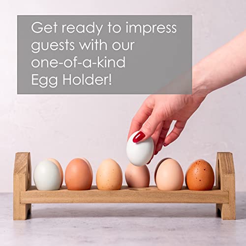 Farmhouse Stackable Wood Egg Holder - Fresh Egg Storage Rack (1)