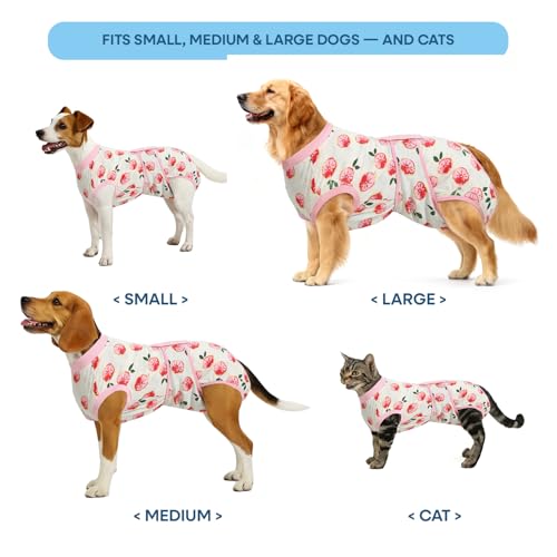Recovery Suit for Dogs Cats After Surgery, Cone Alternative, Pink, S | Soft Breathable Fabric, Prevents Licking & Scratching, Easy to Put On, Machine Washable, Post-Surgery, Wound Protection - color: Pink, size: S (Back:11.4-13.4'', Weight:7-15 LB)