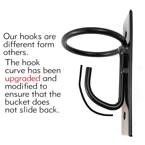 ROYHOO 2PCS Bucket Hooks for Horses Equestrian Bucket Hook Metal Water Bucket Hangers Horse Stalls Feed Bucket Barn Farmhouse Supplies (2)