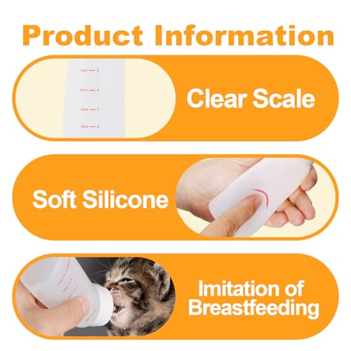 Puppies Nursing Nipple with Syringe, Kitten Nursing Kit,Wide Mouth Angled Soft Silicone Feeding Bottles, with Ventilation Valve Resistant Tearing for Puppies,Kittens,Rabbit (Yellow) - color: Yellow, size: Model 2