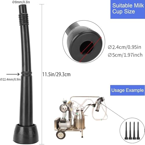4 Pcs Milking Machine Liners, Black Milk Liner, Premium Soft Silicone Milk Cup Liners for Livestock Breeding Industry Cow Milking Machine Accessories