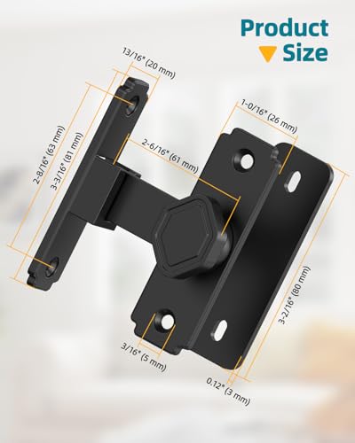 90 Degree Barn Door Lock, Rustproof Sliding Gate Latch, Black 4Pcs | Multipurpose Security Lock for Bathroom, Cabinet, Pet Cage, Garden Shed, Window And Sliding Wooden Doors - color: Black-4PCS