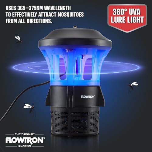 Flowtron Outdoor UV Fan Bug Trap, 1/2 Acre Coverage, ETL Certified | Quiet insect control for patios, decks, and yards; compatible with Octenol attractant for added mosquito protection.