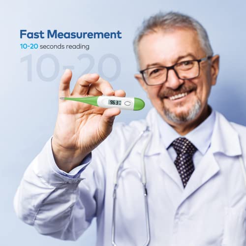 Boncare Rectal Thermometer for Baby 2 Packs (Light Blue+Green) | Digital Thermometer with 10 Seconds Fast Reading - color: Light Blue+Green