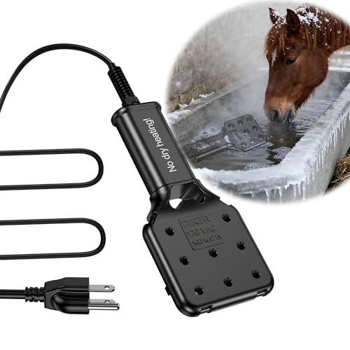120V 800W Pond De-Icer and Chicken Water Heater for Livestock Tank Heater, Featuring Power-Off Protection, Overheating Protection, GFCI Plug & 9.2FT UL Approved Cord - size: 800 Watt