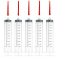 5Pcs Drench Gun Feeding Syringe, Small Animal Pet Livestock Drench Syringe with 5Pcs Screw In Drench Nozzle for Liquid Measuring Watering Refilling Feeding (100ML) - size: 100ML