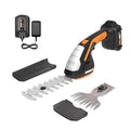 WORX Cordless Grass Shear & Shrub Trimmer, 20V 4" + 8" Bush Trimmer, WG801 | 8"& 4" blades interchangeable blades for grass and shrub trimming;2.0A battery battery & charger included; PowerShare. - style: 8" 20V Shrubber Trimmer w/(1)2.0Ah Battery
