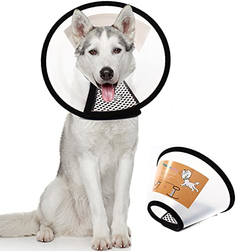 Plastic Pet Recovery Collars & Cones for Dogs and Cats After Surgery Adjustable Dog Neck Cone Surgical Elizabeth E-Collar Prevent Biting and Stop Licking Wound (XXXL) - size: XXXL (Neck: 18.0-21.0 in)