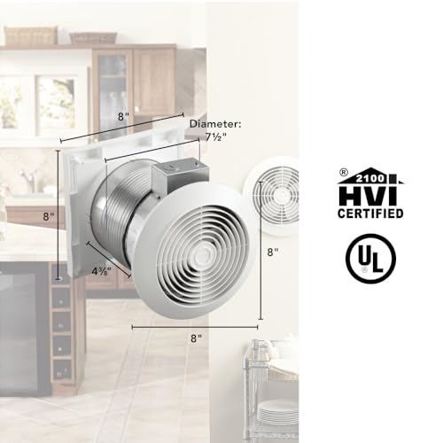 Broan-NuTone 512M Through-the-Wall Ventilation Fan White Cover, 6-Inch 70 CFM 6.0 Sones