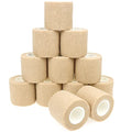 Self Adhesive Bandage Wrap Animal Cohesive Bandage Self Adherent Wrap First Aid Tape for Dogs Cats Horses Birds & Wrist Healing Ankle Sprain (2 Inch Beige 12 Rolls) - color: 2 Inch Beige 12 Rolls