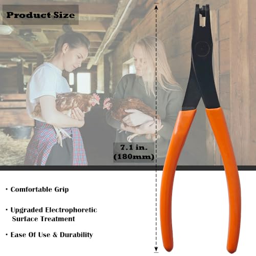 Upgraded Chicken Leg Bands Pliers – Leg Rings Pliers, Chicken Zip Wing Bands & Leg Band Application Plier For Poultry, Chickens, Ducks, Quails (Orange)