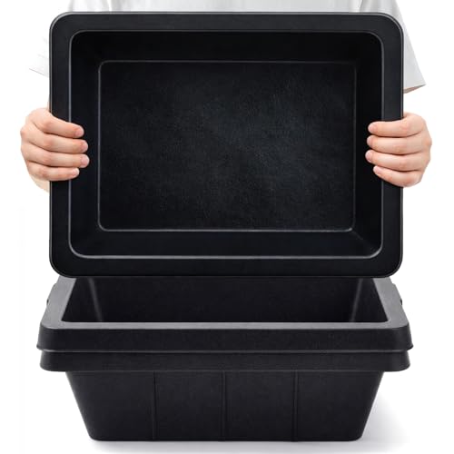 Sadnyy 3 Pcs Rubber Feeder Pan, Horse Feed Bucket Rubber Feed Pan Large Utility Heavy Duty Horse Trough Feeder for Goats Horses Livestock Animal Feeding(7.39 Qt/ 1.85 Gallon) - size: 7.39 Qt/ 1.85 Gallon