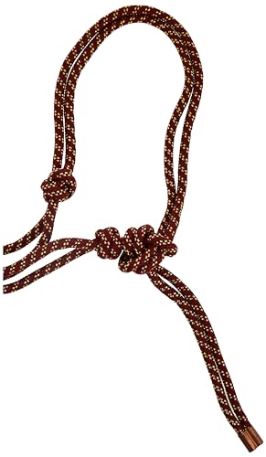 Weaver Leather Diamond Braid Rope Halter and Lead Sangria/Gold, Average Horse