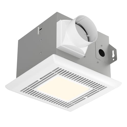 Tech Drive Bathroom Fan with light,Very-Quiet 70 CFM, 2.0 Sone,3 Inch Duct | 600LM 4000K LED light, Ceiling Mounted Ventilation Fan,Easy to Install for Bathrooms Up to 75 Sq. Ft - size: 70CFM with LED Light