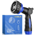 HOSUN Heavy Duty Garden Hose Nozzle, Adjustable Metal Water Sprayer, Blue | 7 Spray Patterns, Thumb Control, Ergonomic handle, High Pressure, Lawn Watering, Car Wash, Pet Cleaning