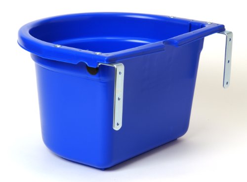 Little Giant® Plastic Fence Feeder | Pig Feeder | Clip On Fence Feeder | Mountable Feed Bucket | 20 Quarts | Blue - color: Blue, size: 20 Quarts
