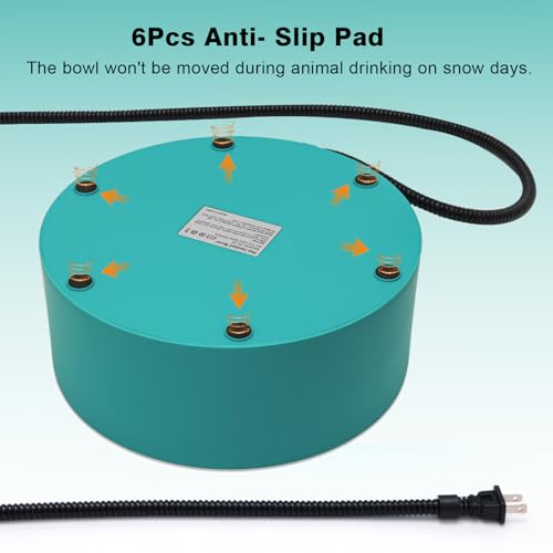 Heated Waterer for Chickens,108OZ Capacity Poultry Water Heater for Chicken Coop Hens Turkey Goose Duck Pigeon Poultry Birds Dog Cat Pet Drinker in Winter
