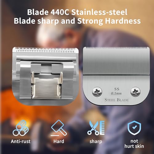 Replacement Blade Compatible with Andis T Outliner blade Detachable clipper | Cut Length 1/150"(0.1mm),Model #64160，2 Pack，Compatible with Andis/oster Classic 76/Star-Teq/Power-Teq/A5 Clipper - color: Model #64160(2 PACK)