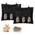 2PCS Rabbit Hay Feeder,3 Hole Hay Bag for Rabbits, Washable Hanging Small Animal Feeder for Guinea Pig Bunny Chinchillas Hamsters and Other Pets - color: Black