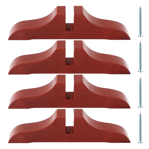 4pcs Wooden Folding Room Divider Stand with Screws,Room Divider Screen Holder Feet Partition,Folding Privacy Screen Holder for Hotel Home Office (Dark Red) - color: Dark Red