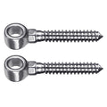 Insaga 304 Stainless Steel Gate Hinges, M16 Wood Gate Hinge, 2pcs Gate Hinge Bolts, One Piece Molded Screw Hook Hinge for Wood Fence, Farm Gate - color: M16 Eye Hinge-2Pcs