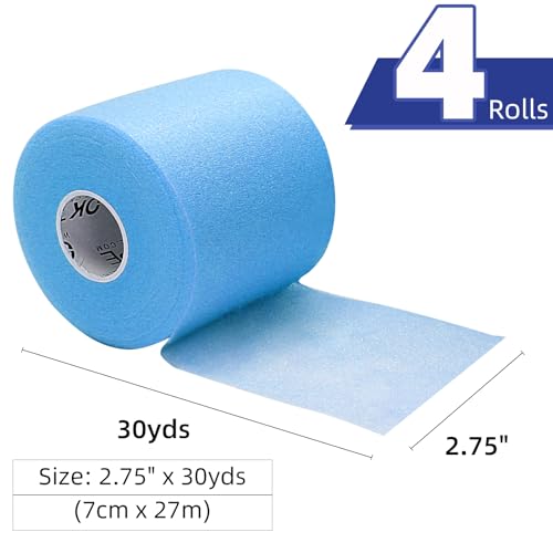 OK TAPE Pre Wrap Tape 4-Rolls 120 Yds Athletic Foam Underwrap for Sports | Soft, Breathable, Skin-friendly and Latex-free, Protect for Ankles Wrists Hands and Knees, 2.75 Inches - Blue - color: Blue, size: 2.75 Inch x 30 Yards