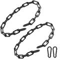 Gate Chain Lock, 23.6 Inch Chain Fence Gate Latch, Black Dia 4mm-2Pcs | Outdoor Hardware Lock Chain with Carabiner for Yards, Pet Cages, Horse Goat Dog Stall Barn and Fence Gates - color: Black Dia 4mm-2Pcs