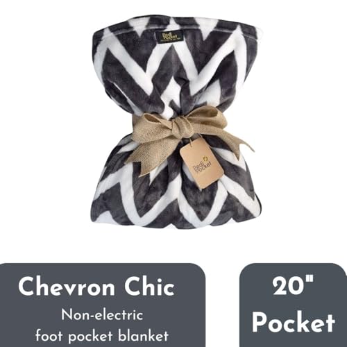 50"x70" Chevron Chic Foot Pocket Blanket Plush Fleece Non-Electric - color: Chevron Chic