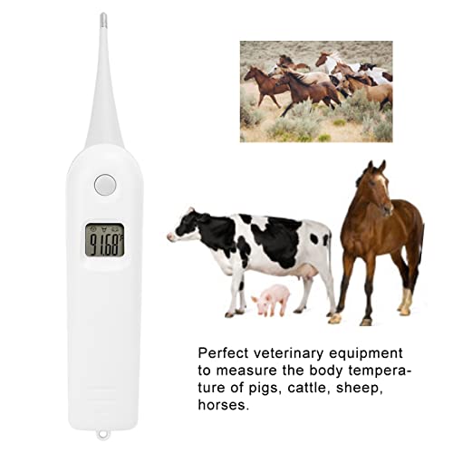 Tiiyee Pet Thermometer, Fast Digital Veterinary Thermometer Electronic | Waterproof Flexible Round Tip, Accurate Temperature Readings for Cats Dogs Horse Cattle Pigs Sheep, Livestock Fever Detection