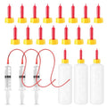 24 Pcs Lamb and Goat Kid Feeding Kit for Puppies Goat Feeding Baby Goats | Including 3 Pcs 400ml Lamb Feeding Bottles, 15 Pcs Goat Nipples, 6 Pcs Feeding Tube Kit 60 ml Syringe and 16 FR Tube
