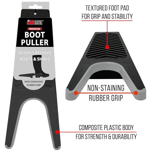 Jobsite Boot Scrubber with Boot Jack - Outdoor Shoe Scraper Cleaner Brush - Extra Wide