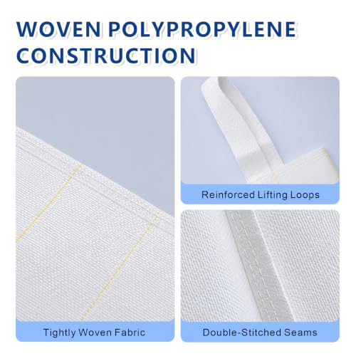 5 Pack FIBC Bulk Bags 2200 lbs Capacity – Heavy Duty 35"x35"x43" Ton Bags with Duffle Top & Flat Bottom, Woven Polypropylene Industrial Sacks for Sand, Gravel, Construction & Farm Waste Disposal