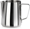 New Star Foodservice Stainless Steel Frothing Pitcher, 20 oz Espresso Milk Steaming Cup with Measurement Scale, Commercial Grade 18/8 Barista Pitcher for Lattes, Cappuccinos, Coffee, Silver - size: 20.3 Ounces