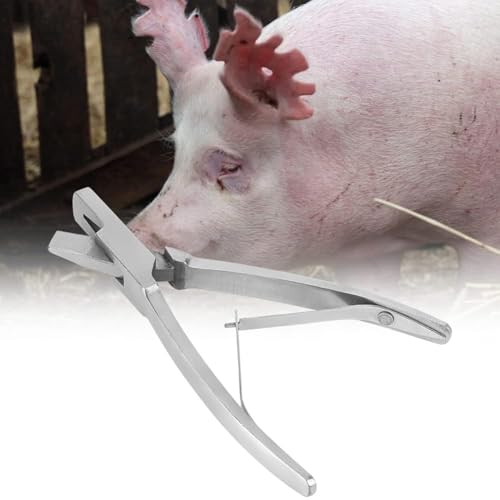 Pig Ear Tag Pliers, Stainless Steel Animal Identify Tool for Pig Equipment Farm Animals Stainless Steel Pig Ear Tag Plier(V shape)