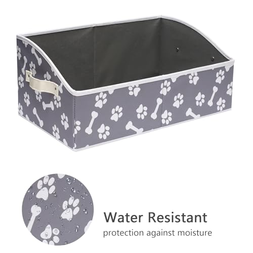 Dog Toy Basket Large Dog Toy bin Dog Toy Box Storage Box - Foldable Fabric Trapezoid Organizer Boxes with Handle, Collapsible Basket for Dog Toys (Bone Claw) - color: Bone claw, size: Large - Dog Toys