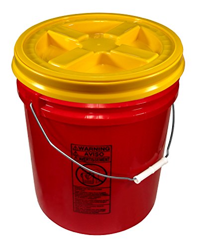 Red 5 Gallon 90 mil Bucket with Gamma Seal Lid (Yellow) - color: Yellow