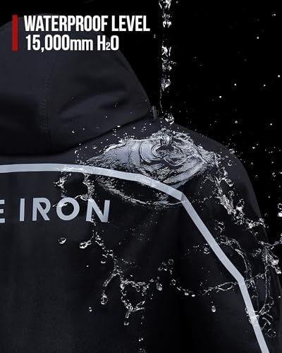 RIDEIRON Motorcycle Rain Gear for Men & Women, Waterproof Rain Suit | 15,000 mm Waterproof Rating, Zippered Leg Openings, Roomy Seat Design, Reflective, Breathable, Fishing, Golf, Hunting - size: XX-Large