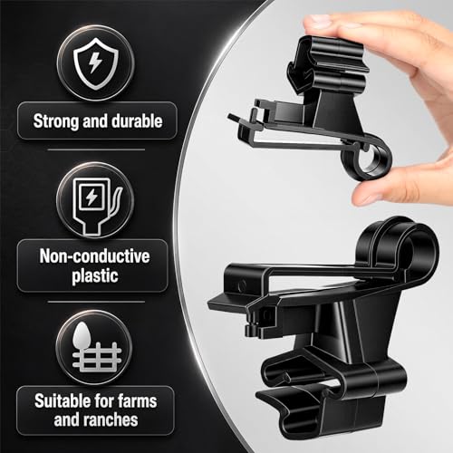 100 Pcs T-Post Poly Tape Insulator Large Snap T-Post Holding Electric Fence Insulator for Farm Fence (Black) - color: Black