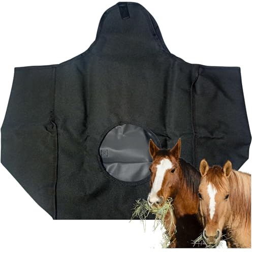 Intrepid International Black Nylon Hay Feeder Bag - Durable Bags for Horses and Livestock - Efficient Slow Feed Nets for Goats - Premium Quality Feeding Solution