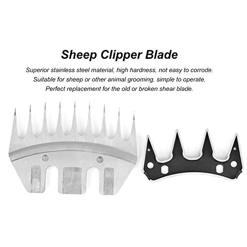 Stainless Steel Sheep Clippers Blade High Hardness Replacement Shearing Cutter for Sheep Goat Animal Grooming with 9T 13T Straight Curved Blade Options (9-Tooth Straight (+ oscillating - size: 9-tooth straight blade (+ oscillating blade)