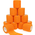 Self Adhesive Bandage Wrap Animal Cohesive Bandage Self Adherent Wrap First Aid Tape for Dogs Cats Horses Birds & Wrist Healing Ankle Sprain Swelling - color: 2 Inch Orange 12 Rolls