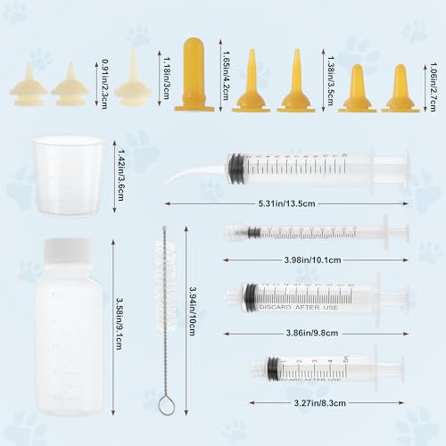 Kitten Bottle Feeding Kit, Pet Nursing Kit, Yellow, 1 Set | Easy-to-Use Kitten Feeding Set, Complete Care Solution for Feeding, Kitten Bottle Feeding Set with Nursing Nipples - color: Yellow