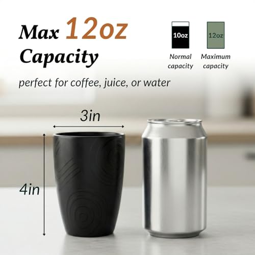 Homienly Wheat Straw Cups Drinking Glasses Set of 6, Unbreakable Plastic Cups Reusable Cups for Kitchen Camping Picnic Dorm Microwave and Dishwasher Safe Water Glasses Drinking Set 12 OZ - GreyStone - color: GreyStone, size: 12 Ounces