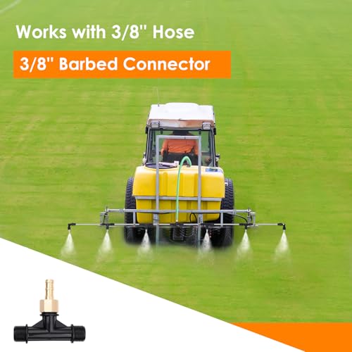 Metal 6-Nozzle Poly Boom Wand with 3/8" Brass Fitting, 7.5 Ft. ATV sprayer Boom, Wide-Coverage Agricultural & Lawn Spray Attachment for Tractors/UTVs (Metal Wand) - style: Metal Wand