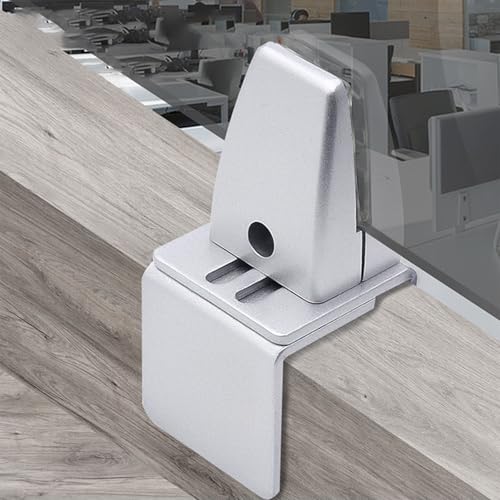 2 Packs Sneeze Guard Support, Aluminum Vertical Partition Board Clamp, Acrylic Desk Divider Support Clamp, Desk Shield Privacy Panel Clamps for Clear Shield for Countertop Reception - size: Downclamp & 2pcs