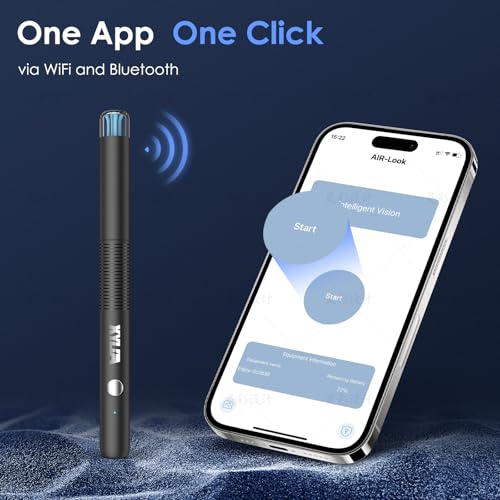 Xylla Ear Wax Removal Kit WiFi Ear Cleaner 1920P FHD Ear Camera,Ear wax remover with 8 PCS Ear Cleaning Kit,Ear Scope Otoscope with 6 LED Lights,Silicone Ear Wax Removal Tool for iOS & Android (Black) - color: Black