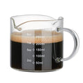 Espresso Cup Measuring Cup Triple Pitcher Milk Cup 250ML/8.5OZ Espresso Cups with Handle Shot Glass with V-Shaped Mouth Milk Frothing Pitcher (Double mouth) - style: Double mouth